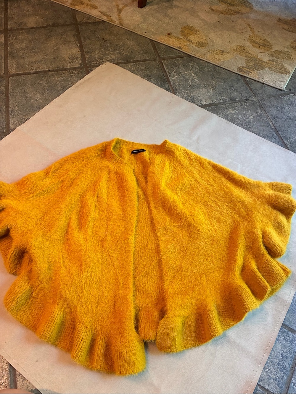Anthropologie Golden Mustard Fuzzy Sweater